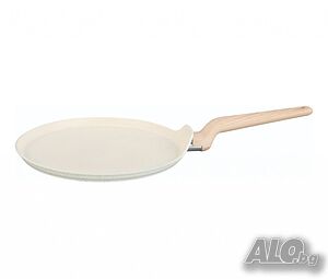 Тиган за палачинки Voltz Nice, 26x1.5см., Кован алуминий, Мраморно покр., Индукция, Кремав меланж