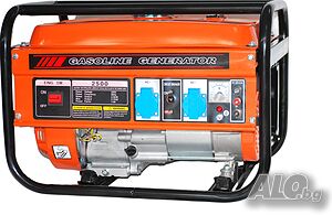 Генератор за ток 3.5 kW, 7.5 HP, бензинов, монофазен, AVR, ръчен стартер, 100% медни намотки