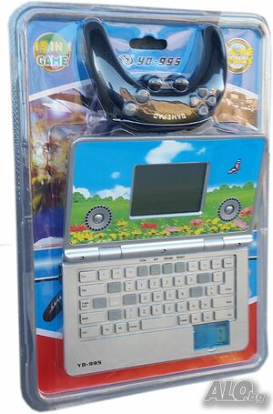 Детска електронна игра с форма на лаптоп Dot Matrix game player 15 в 1