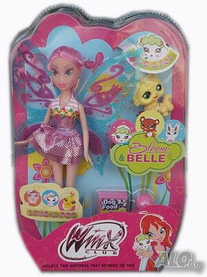 Кукла Уинкс с розова коса и с домашен любимец Winx