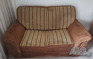 Разтегателен Диван 2-ка с механизъм за спане; Дървена Подматрачна рамка 89.5см / 196см