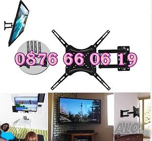 Въртяща стойка за телевизор за стена 14-55”, подвижна стойка до 50кг