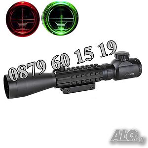 Оптика за пушка Bushnell, оптичен мерник 3-9х40E, релсов захват 10-20 мм