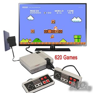 Теливизионна игра Nintendo с два джойстика и 620 ретро игри Атари