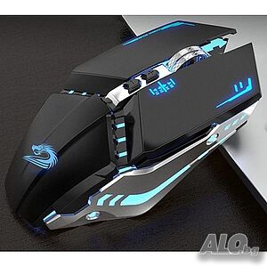 Безжична светеща RGB геймърска мишка - акумулаторна