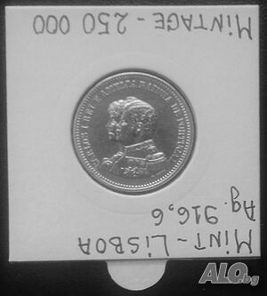 Монета Португалия 200 Рейс 1898 г. Карлуш I & Амелия - UNC