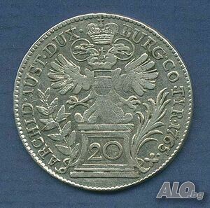Монета Австро-Унгария 20 Кройцера 1765 г Мария Терезия
