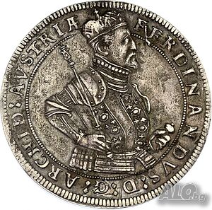 Монета Австрия 1 Талер 1577 - 1595 г Фердинанд II аUNC