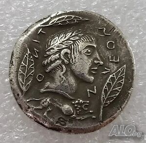 Монета Тетрадрахма гр. Лентини ( Λεοντίνοι ), Сицилия, 480 г. пр. Хр. - РЕПЛИКА