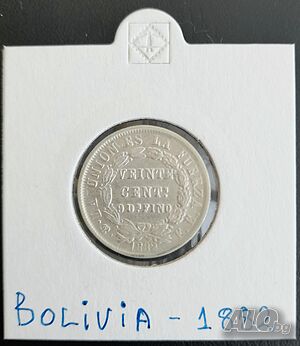 Сребърна монета Боливия 20 Сентавос 1882 г. /1