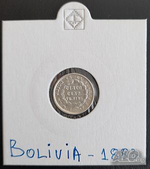 Сребърна монета Боливия 5 Сентавос 1883 г.