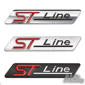 Алуминиеви емблеми ”ST Line” за Ford - 80 мм./ 21 мм.