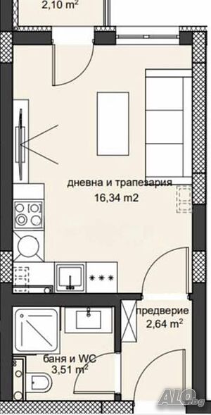 Едностаен апартамент в кв. Христо Смирненски