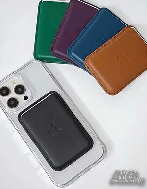 Кожено портмоне с Magsafe за iPhone 12 13 | 14 | 15 | 16 PRO и PRO MAX