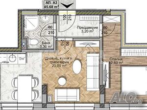 2-стаен, София, Овча купел, 56 кв.м., 114236 €