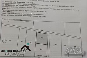 Продава ПАРЦЕЛ област София, гр. Божурище с. Пролеша