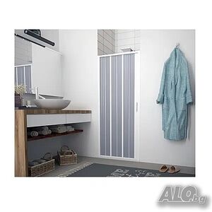 Параван за баня FLEX, хармоника, 60-80×185 см, обков PVC - бял
