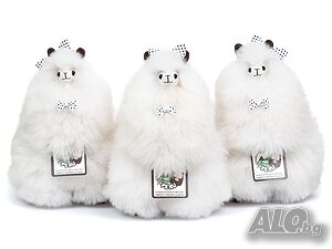 Усмихната алпака - голяма, 32 см, Ivory White