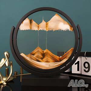 Стъклен пясъчен арт-Свободно стояща динамична 3D картина с движещ се пясък, декорация за дома и офиса