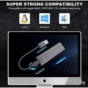 Високоскоростен преносим външен твърд диск SSD 1TB,Type-C,USB 3.1 интерфейс за лаптоп/PC/Mac и др.