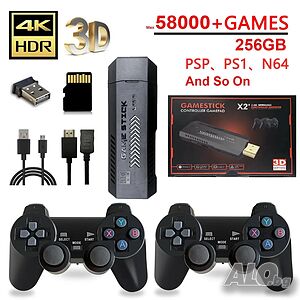 3D HD Ретро конзола за видеоигри X2 Plus 128G 41000+ игри GD10 Pro 4K,50 емулатора