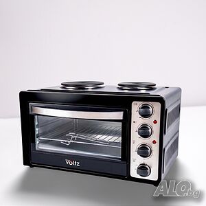 Малка готварска печка с 2котлона-800W/1000W, черна
