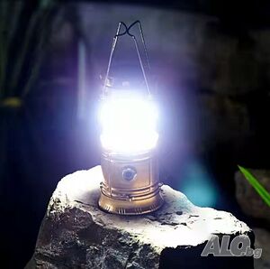 Къмпинг LED фенер, ABS, Соларно/USB зареждане, Златис SH-5800T