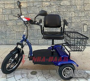 Електрическа триколка MPM-505E, 48V / 750W, 20Ah+Аларма-Задно задвижване-СИН модел-2022 г