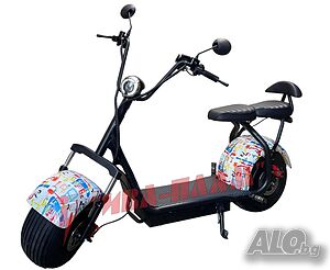 Електрически скутер ’Harley’ 1500W 60V+LED Дисплей+Преден LED фар+Bluetooth+Аларма+Мигачи и Габарити