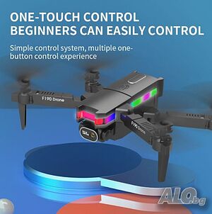 Дрон F190 с 4K камера, LED светлини и WiFi - Черен модел с висока маневреност и интелигентни функции