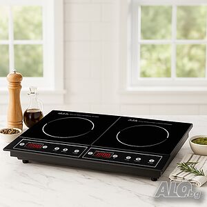 Двоен индукционен котлон Royalty Line RL-DIP4000.2 - 1400W+2000W, 80°C- 270°