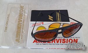 дизайнерски слънчеви очила тип авиатор „AMBER VISION“ от 90-те години