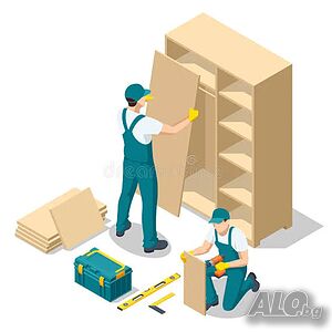 Монтаж на мебели от IKEA,JUSK,Miomaks,AIKO и др.