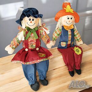 5788 Великденска декоративна фигура Седящи момче и момиче, 70 см
