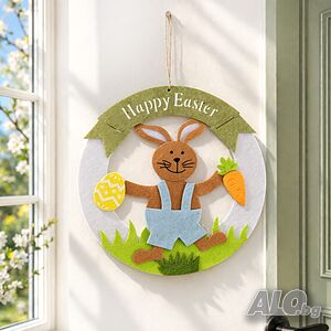 6507 Великденска висяща декорация за врата или стена Happy Easter, 25 см