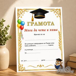 6656 Грамота Мога да чета и пиша за първи клас, А4