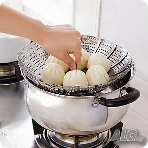 613 Метална решетка за готвене на пара прибор приставка за зеленчуци на пара