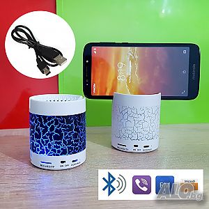 Светеща мини bluetooth колонка със стойка за телефон mp3 hands free