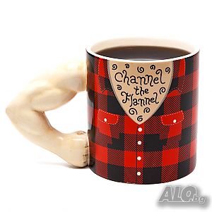 1319 Голяма керамична чаша Channel the Flannel подарък за фитнес фен 700ml