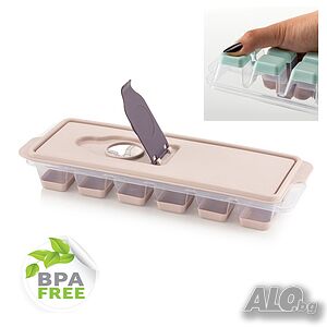 2475 Форма за лед със силиконово дъно и капак с клапа за пълнене, BPA FREE