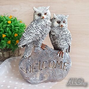 3269 Статуетка Бухали с надпис Welcome, 18x13cm