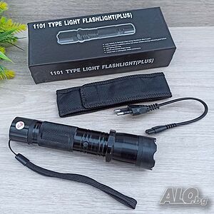 3431 Led Фенер с електрошок и калъф Police 900000W