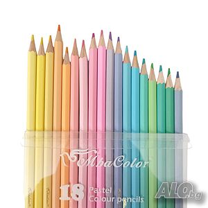 3923 Цветни моливи, 18 пастелни цвята