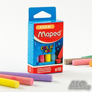 4704 Цветни тебешири Maped, 10 цвята
