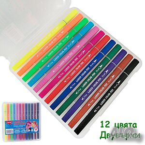 4721 Арт флумастери Lared двувърхи, 12 цвята