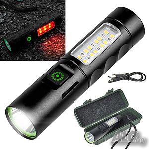 4901 Акумулаторен LED фенер USB мощно фенерче