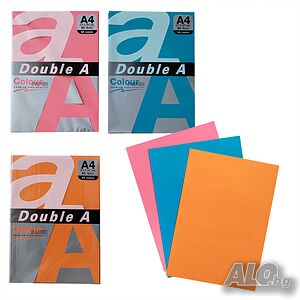 4998 Цветна хартия Double A наситени цветове, A4, 50 л. 80 g/m2