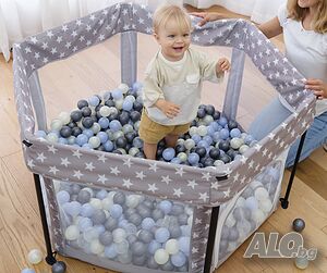 ДЕТСКИ КЪТ Сгъваема Pop Up кошара + килимче за игра