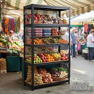 Здрав метален стелаж 4 нива 150×70×30 см - 30 €