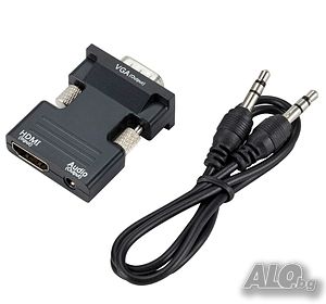 Адаптер HDMI към VGA + audio конвертор HDMI to VGA